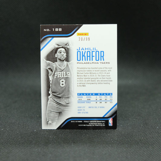 2015-16 Jahlil Okafor Totally Certified Blue Rookie Card /99