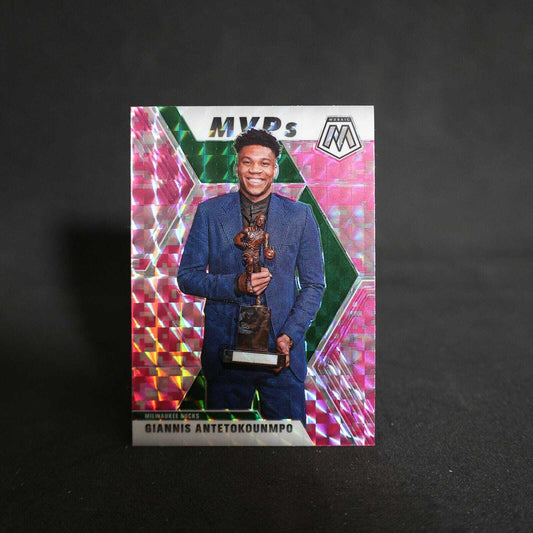 2019-20 Giannis Antetokounmpo Mosaic MVPs Pink Camo Prizm