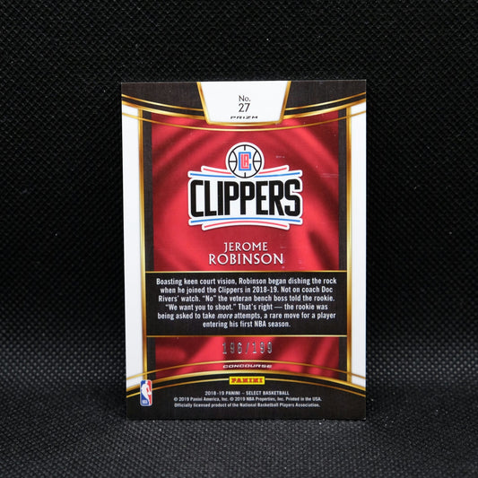 2018-19 Panini Select Jerome Robinson #27 Red Prizm Rookie Card /199