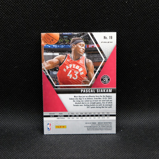 2019-20 Panini Mosaic Pascal Siakam #19 Silver Prizm