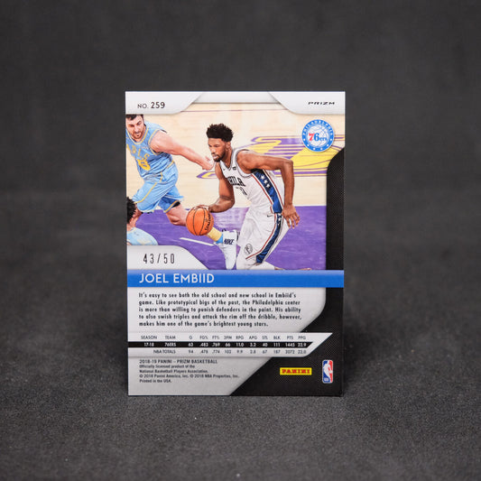 2018-19 Joel Embiid Panini Prizm - Pink Fast Break Prizm /50