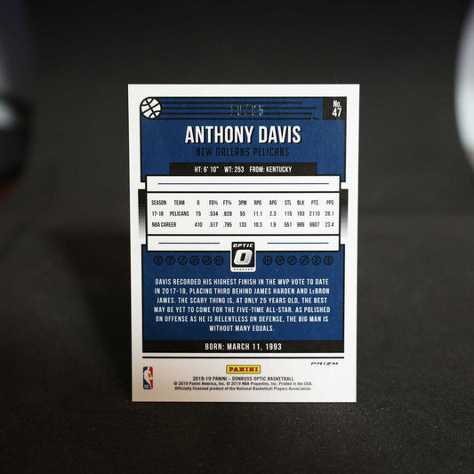 2018-19 Anthony Davis Donruss Optic Red Fast Break Prizm /85