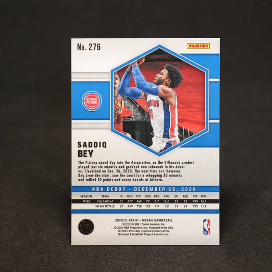 2020-21 Panini Mosiac Saddiq Bey NBA Debut Rookie Card RC