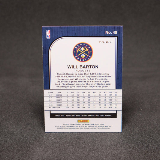 Will Barton 2019-20 NBA Hoops Premium Stock Laser Prizm