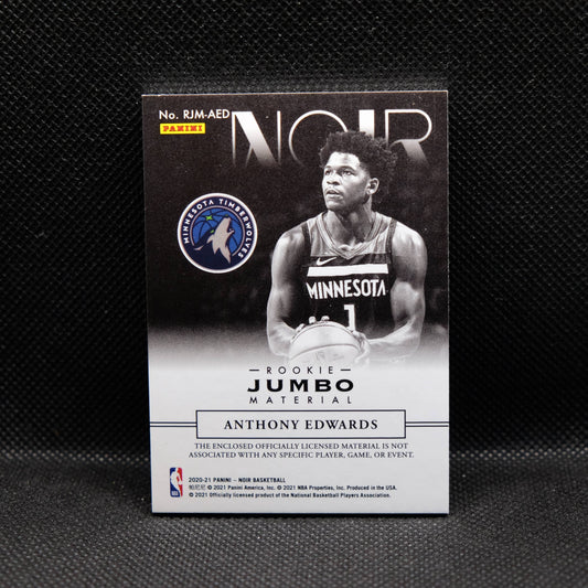 2020-21 Anthony Edwards Noir Rookie Jumbo Material /99 RJM-AED