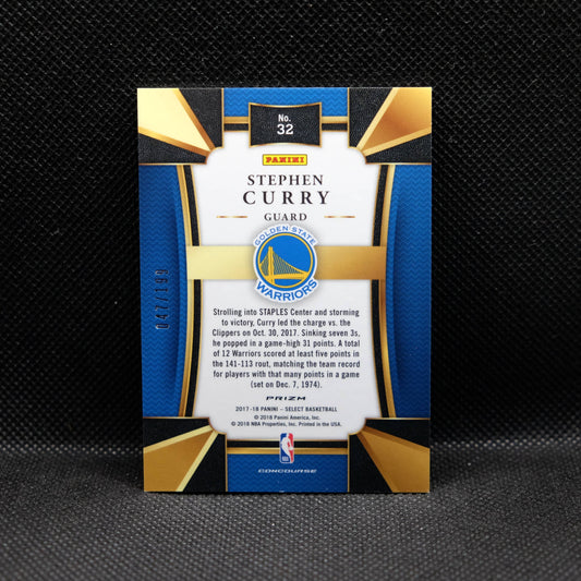 2017-18 Stephen Curry Select #32 Maroon Prizm /199