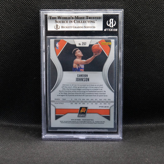 2019-20 Cameron Johnson Prizm #257 Ruby Wave Rookie Card BGS 9 Mint