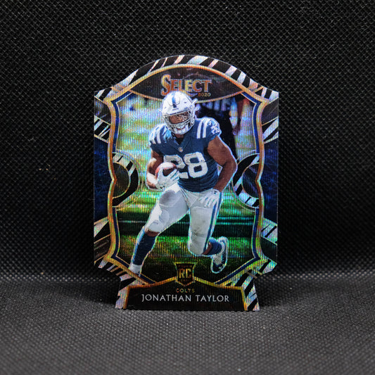 2020 Jonathan Taylor Select #53 Rookie Card Zebra Prizm Die Cut
