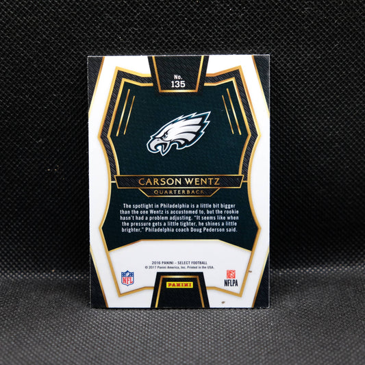 2016 Carson Wentz Select #135 Silver Prizm Rookie Card