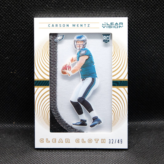 2016 Carson Wentz Clear Vision #2 Clear Cloth Rookie Card /49