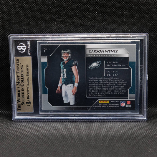 2016 Carson Wentz Prizm Rookie Introductions Silver Prizm BGS 9.5 GEM MINT