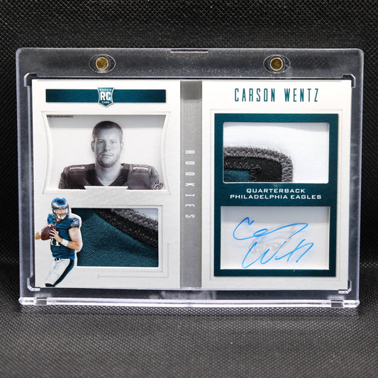 2016 Carson Wentz Playbook #102 Rookie Playbook Jersey Auto /49