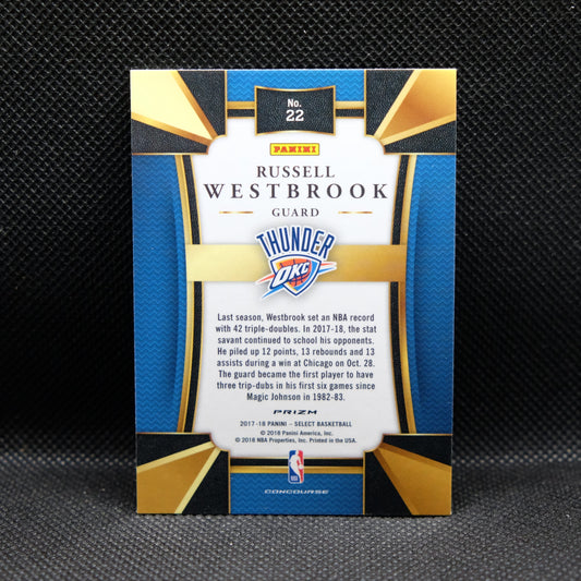 2017-18 Russell Westbrook Select #22 Silver Prizm