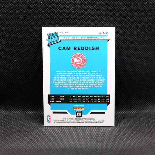 2019-20 Cam Reddish Donruss Optic Rated Rookie Silver Prizm