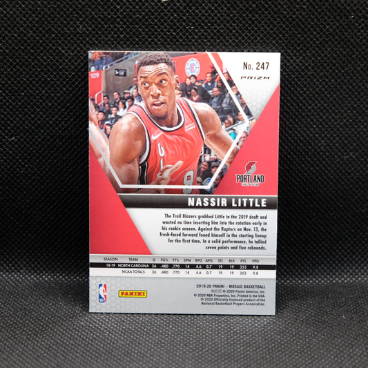 2019-20 Nassir LIttle Mosaic #247 Silver Mosaic Prizm Rookie Card