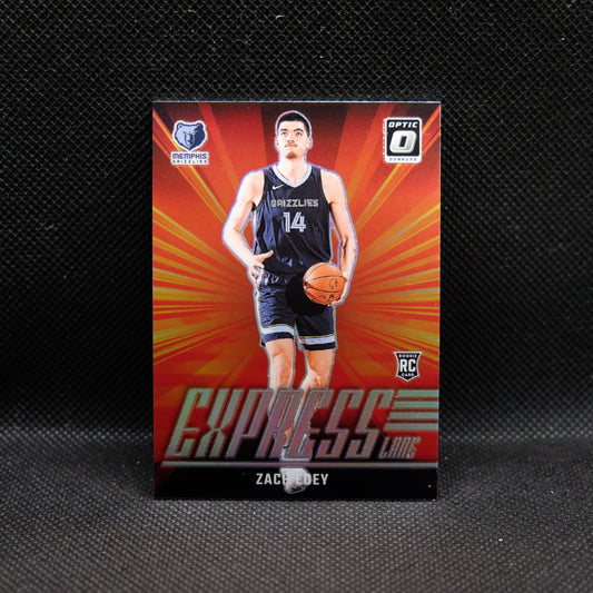 2024-24 Zach Edey Donruss Optic Express Lane Rookie Card Silver Holo Prizm