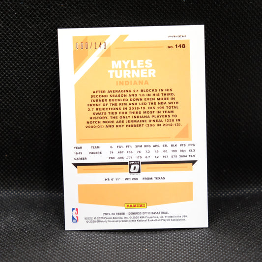 2019-20 Myles Turner Donruss Optic #148 Lime Green Prizm /149
