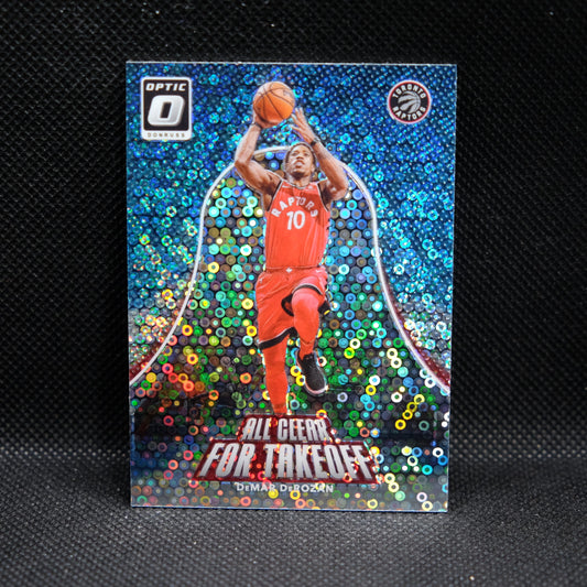 2017-18 DeMar DeRozan Donruss Optic All Clear For Takeoff Fast Break Prizm