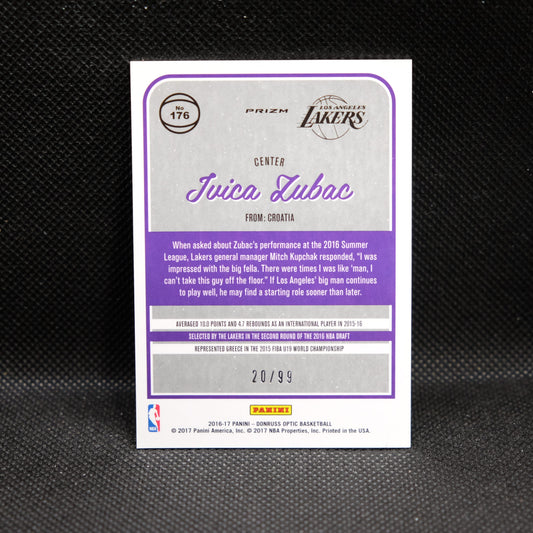 2016-17 Ivica Zubac Donruss Optic #176 Red Prizm Rookie Card /99