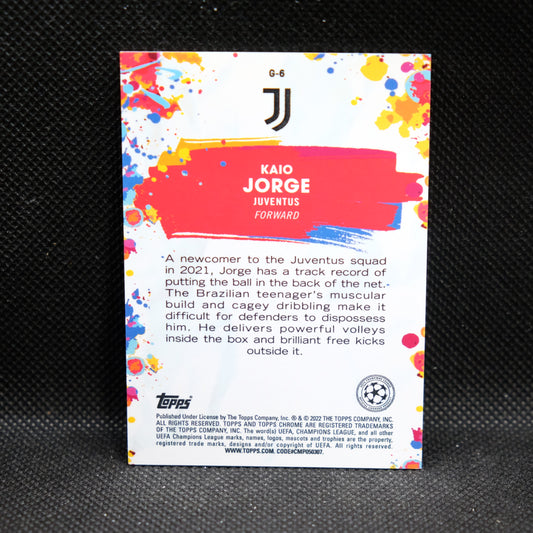 2021-22 Kaio Jorge Topps Chrome UEFA UCL Golazo RC Refractor