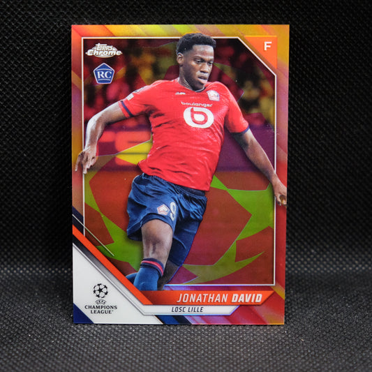 2021-22 Jonathan David Topps Chrome UEFA UCL RC #191 Red Gold Starball