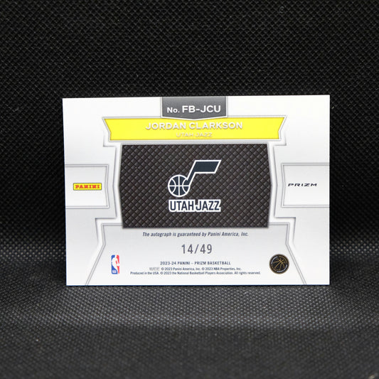 2023-24 Panini Prizm - Jordan Clarkson Fast Break Autographs Blue /49