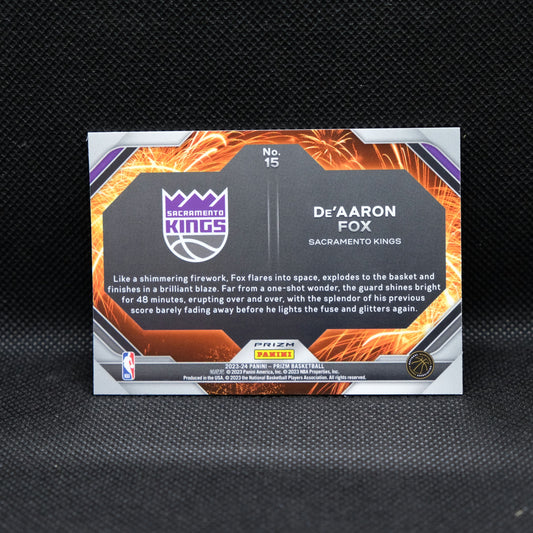 2023-24 Panini Prizm - De'Aaron Fox Fireworks Fast Break Prizm
