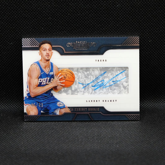 2018-19 Landry Shamet Dominion Main Exhibit Rookie Auto /49