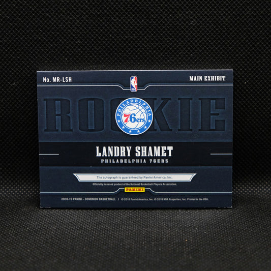 2018-19 Landry Shamet Dominion Main Exhibit Rookie Auto /49