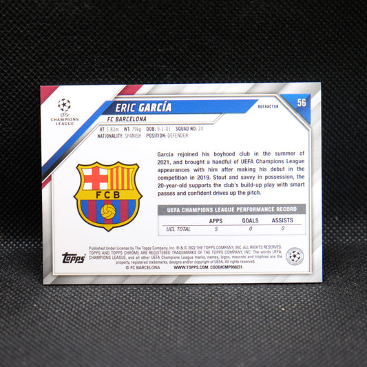 2021-22 Eric Garcia Topps Chrome UEFA UCL #56 Silver Refractor