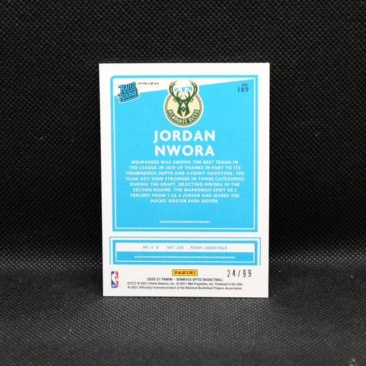 2020-21 Jordan Nwora Donruss Optic Rated Rookie /99 Red Prizm #189