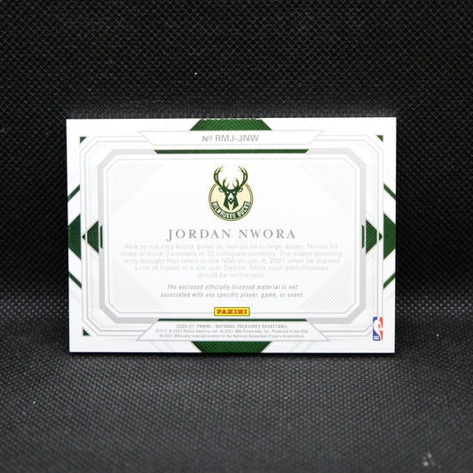 2020-21 Jordan Nwora National Treasures Rookie Jumbo Materials 8/25 RMJ-JNW