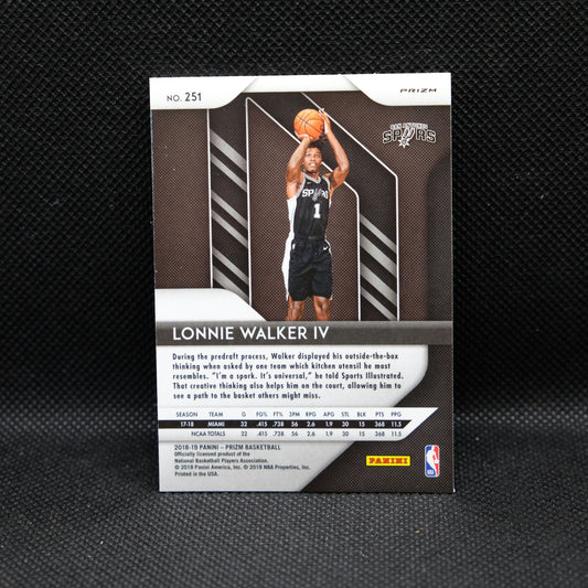 2018-19 Lonnie Walker IV Prizm #251 RC Red Wave Prizm