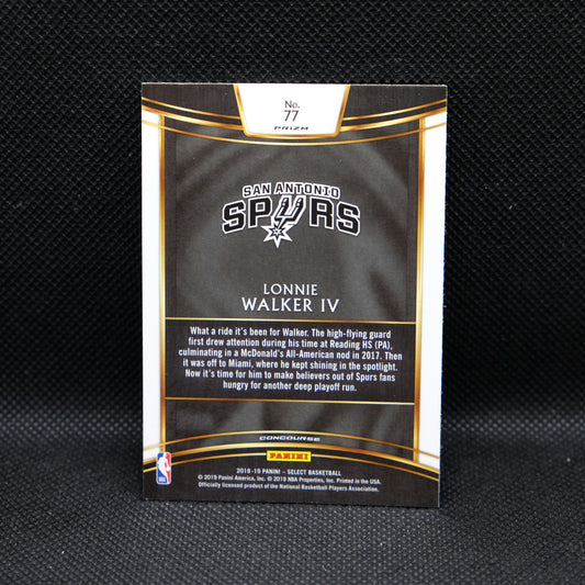 2018-19 Lonnie Walker IV Select #77 Concourse Tri Color Rookie Card