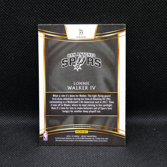 2018-19 Lonnie Walker IV Select #77 Concourse Silver Scope Prizm RC