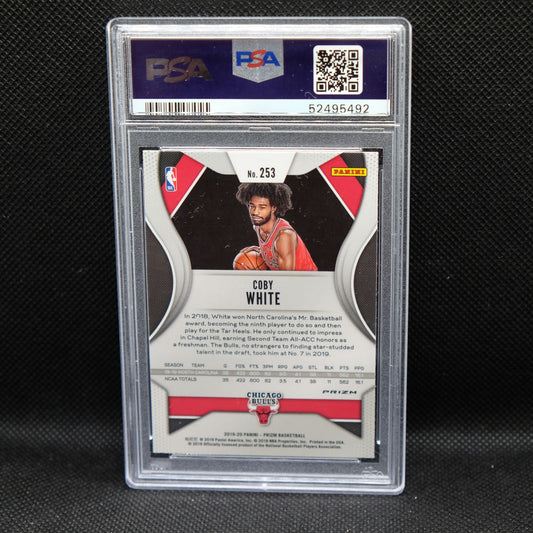 2019-20 Coby White Prizm #253 Variation Fast Break Prizm PSA 9 MINT