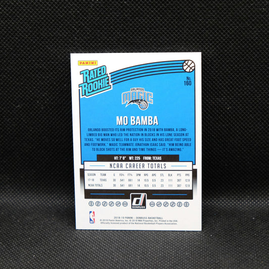 2018-19 Mo Bamba Donruss #160 Rated Rookie Red Blue Laser 15/15
