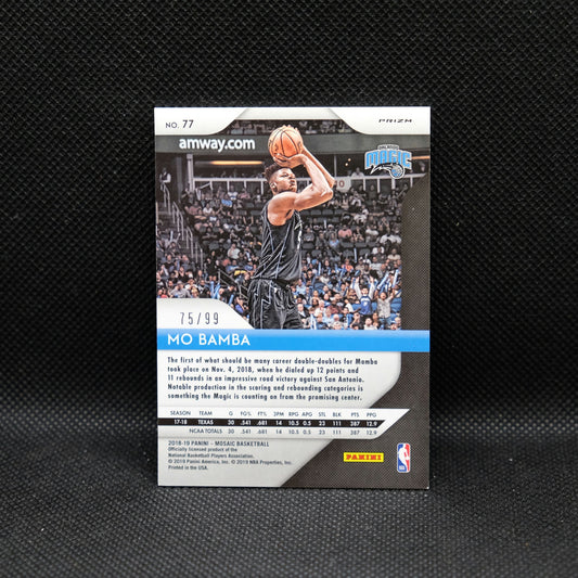 2018-19 Mo Bamba Select Mosaic #77 Orange Prizm RC /99
