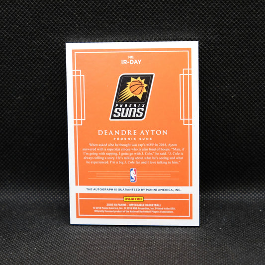 2018-19 DeAndre Ayton Impeccable Rookie Autograph IR-DAY