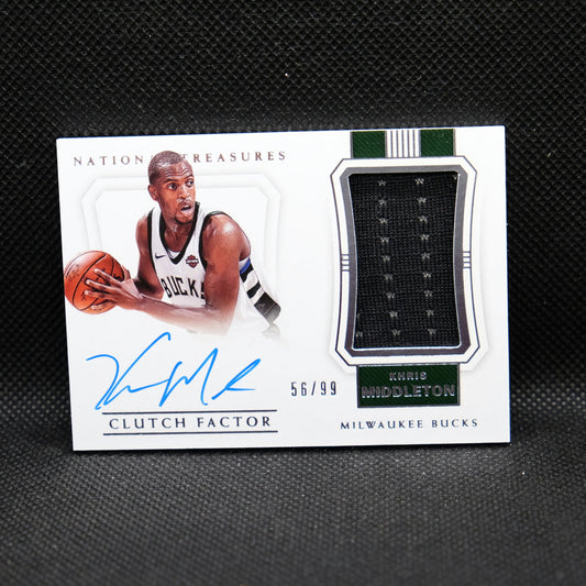2017-18 Khris Middleton National Treasures Clutch Factor Patch Auto /99