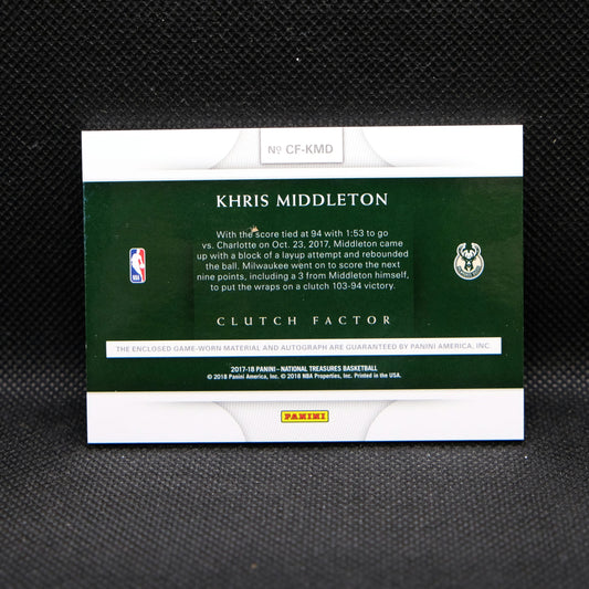 2017-18 Khris Middleton National Treasures Clutch Factor Patch Auto /99