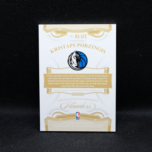 2018-19 Flawless Kristaps Porzingis Momentous Autographs /25