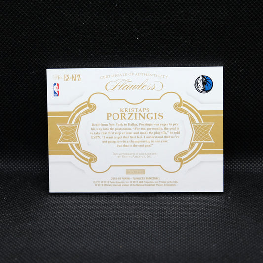 2018-19 Flawless Kristaps Porzingis Excellence 2/25 Auto