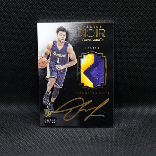 2015-16 D'Angelo Russell Noir #232 Rookie Patch Autograph /99 Gold Ink