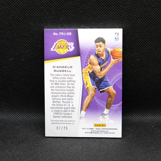 2015-16 D'Angelo Russell Totally Certified Fabric of the Game /25 Rookie Patch