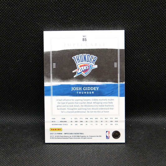 2021-22 Josh Giddey Impeccable Rookie Card #85