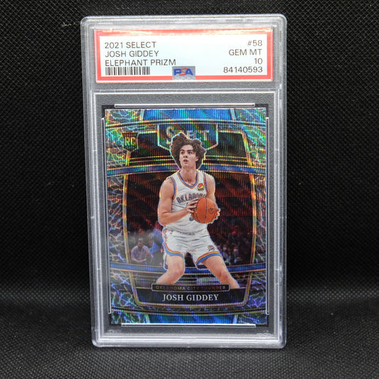 2021-22 Josh Giddey Select Elephant Prizm PSA 10 GEM MT