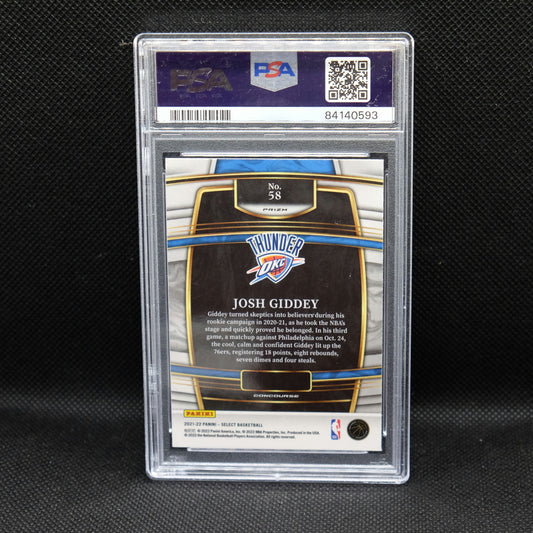 2021-22 Josh Giddey Select Elephant Prizm PSA 10 GEM MT