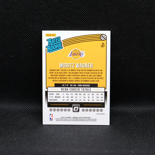 2018-19 Moritz Wagner Donruss Optic Rated Rookie Mojo Silver Prizm