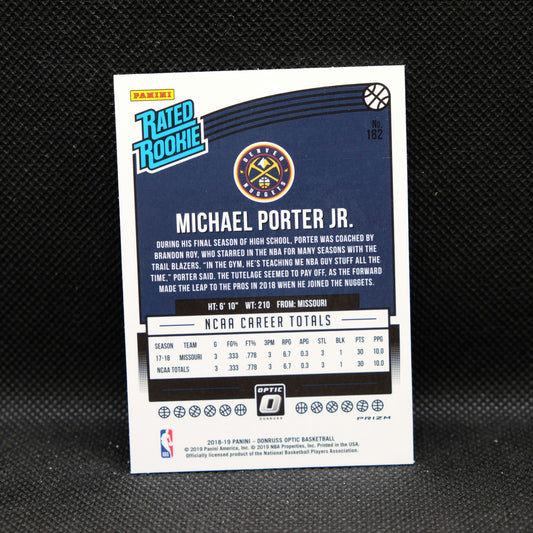 2018-19 Michael Porter Jr. Donruss Optic Silver Holo Rated Rookie #182